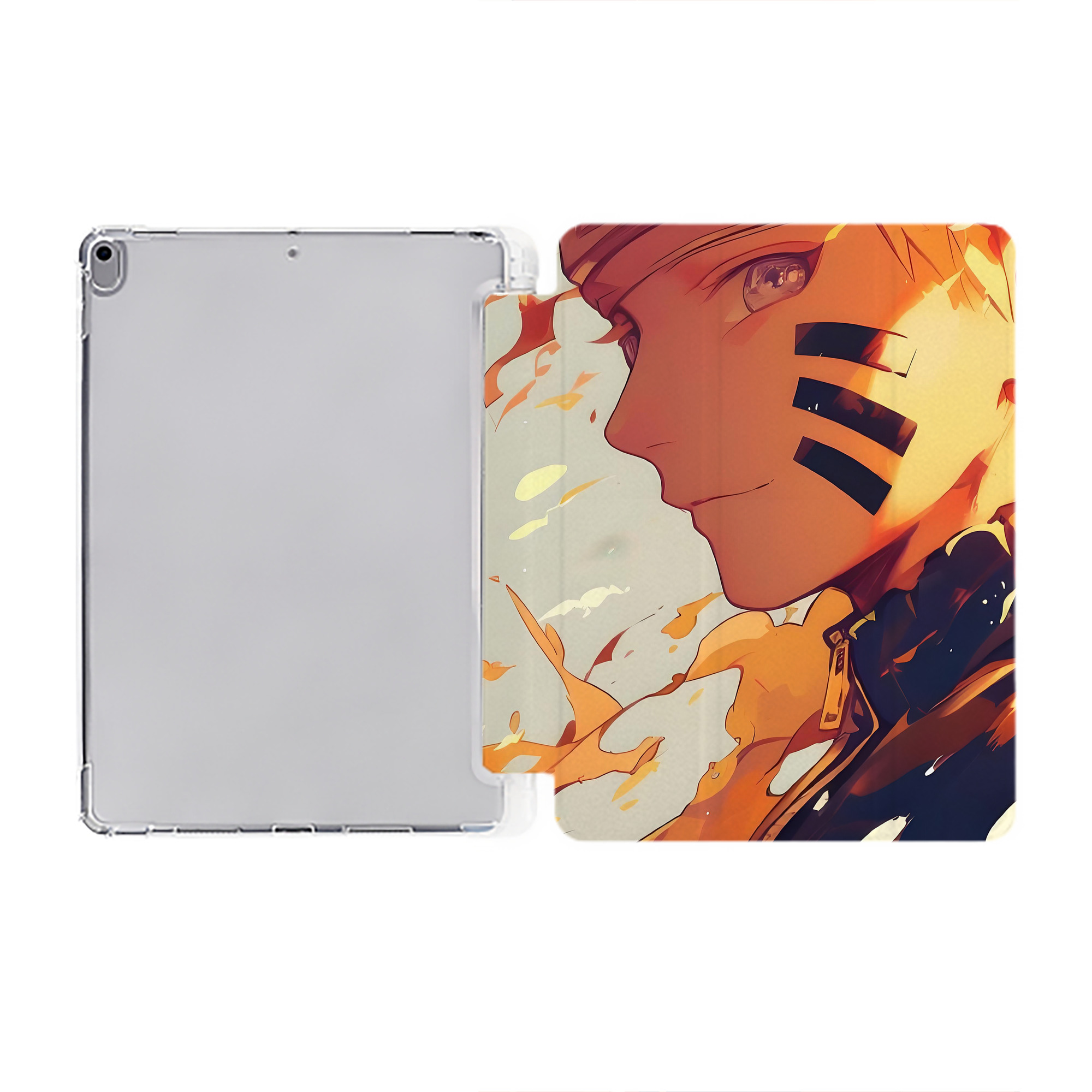 （画像用） NARUTO -ナルト- NARUTO -ナルト- 疾風伝 IPad ケース ペン収納付き 三つ折りスタンド PUレザー×シリコン 対応機種9.5/10.5/10.9インチ